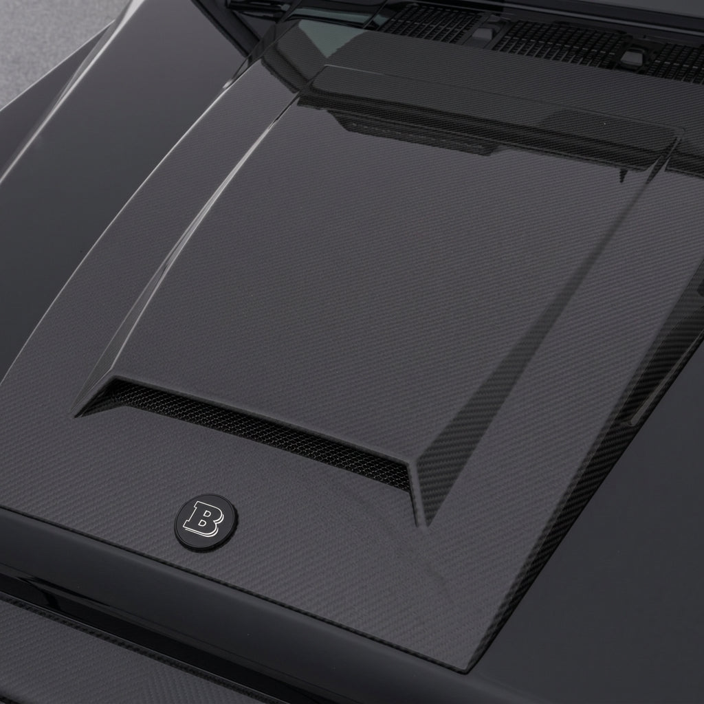 Aditamento de cofre (bonnet) BRABUS en carbono brillante – Clase G W463