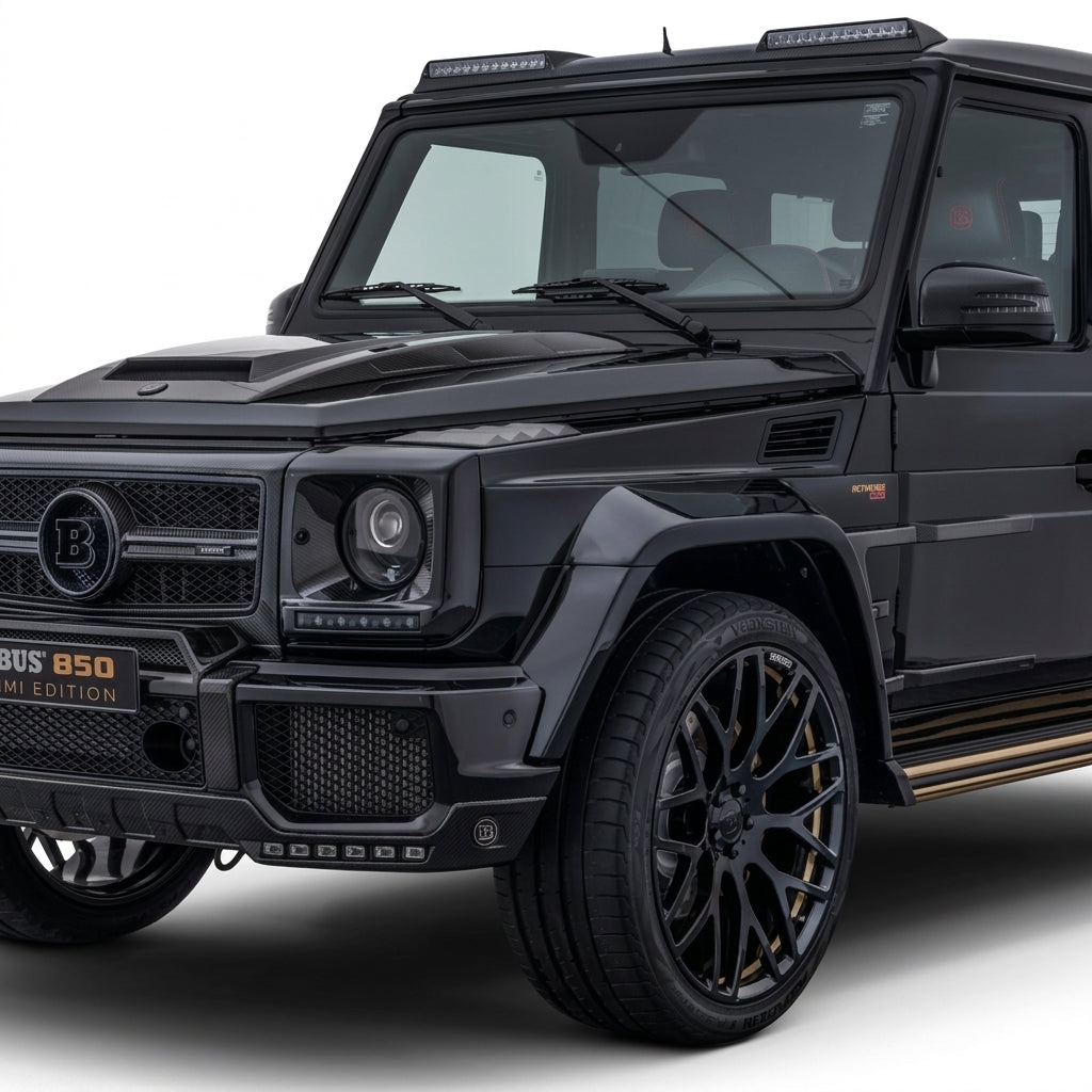 Aditamento de cofre (bonnet) BRABUS en carbono brillante – Clase G W463
